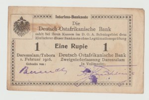 Germany East Africa. 1 rupee 1916