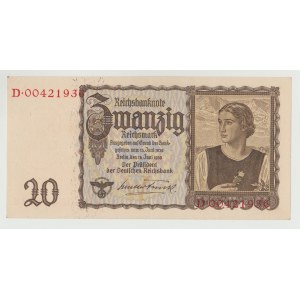 Niemcy 20 marek 1939 - seria D - Tirolerschein