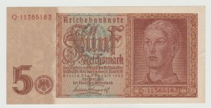 Germany Third Reich 5 marks 1942 - Q series