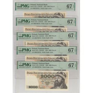 Zestaw 2000 złotych 1982 - BR - x5 kolejna numeracja