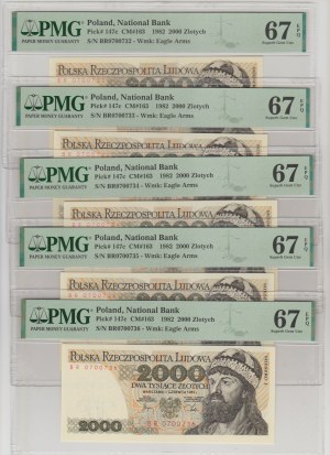 Set of 2000 gold 1982 - BR - x5 consecutive numbering