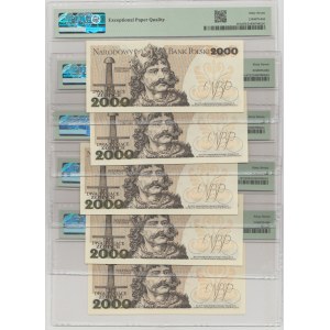 Zestaw 2000 złotych 1982 - BR - x5 kolejna numeracja