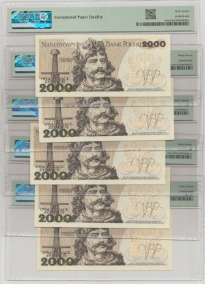 Set of 2000 gold 1982 - BR - x5 consecutive numbering