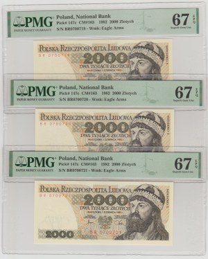 Set of 2000 gold 1982 - BR - x3 consecutive numbering