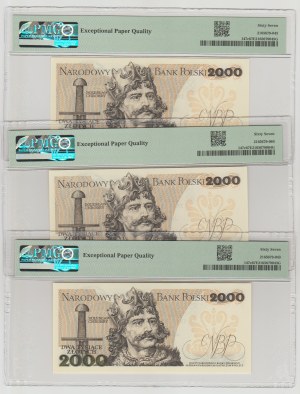 Set of 2000 gold 1982 - BR - x3 consecutive numbering
