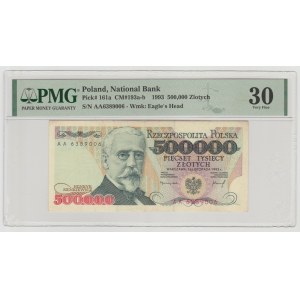 500.000 złotych 1993 - AA - rzadka seria początkowa