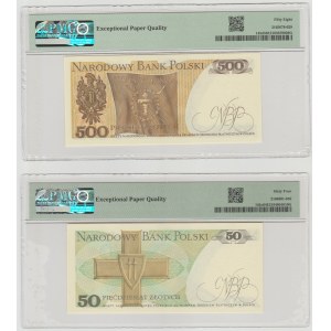 Zestaw 50 złotych 1988 - HA + 500 złotych 1982 - FE