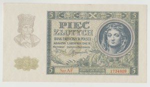 5 gold 1941 - AF series - last series of issue