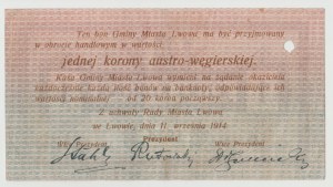 Lviv 1 Korona 1914 series W - rarer variety