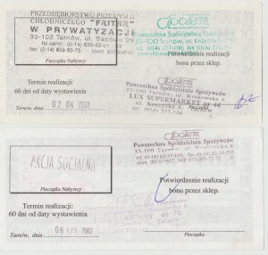 Społem Tarnów 20 zloty gift certificate - 2 varieties