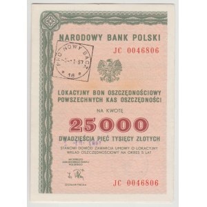 NBP 25.000 złotych 1987 - seria JC - bon lokacyjny na 5 lat