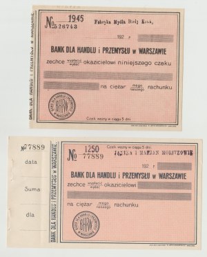 Cheques of the Second Republic Bank for Trade and Industry in Warsaw