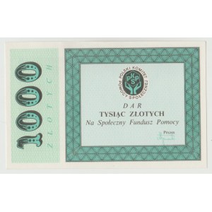 PKPS Społeczny Fundusz Pomocy 1000 złotych - bez numeracji