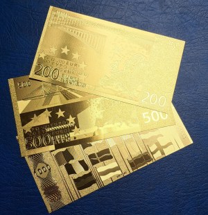 200, 500 and 1000 Euro fancy bills