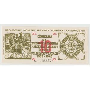 Katowice 10 złotych 1982r na budowę pomnika harcerek i harcerzy 1939-1945