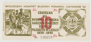 Katowice 10 zloty 1982 for the construction of a monument to the Girl Scouts 1939-1945