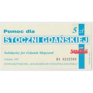 Gdańsk 5 złotych 1997 Pomoc dla Stoczni Gdańskiej - seria BA