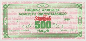 Solidarity 500 zloty 1989. Election Fund