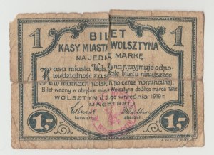Wolsztyn 1 mark 1919 - low numerator rarer variety