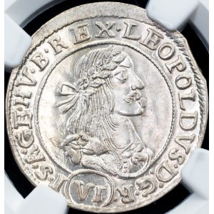 Leopold I., 6 Kreuzer 1670, KB, Kremnitz