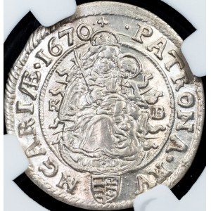 Leopold I., 6 Kreuzer 1670, KB, Kremnitz