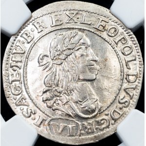 Leopold I., 6 Kreuzer 1673, KB, Kremnitz