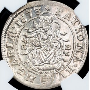 Leopold I., 6 Kreuzer 1673, KB, Kremnitz