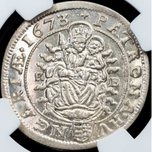 Leopold I., 6 Kreuzer 1673, KB, Kremnitz