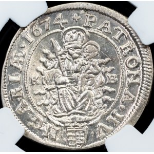 Leopold I., 6 Kreuzer 1674, KB, Kremnitz