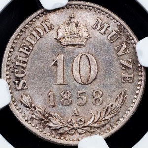 Franz Joseph I., 10 Kreuzer 1858, A