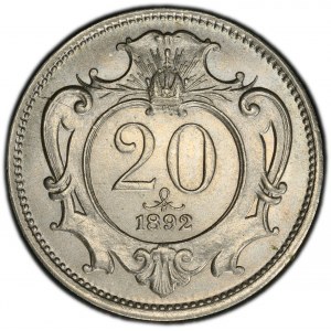 Franz Joseph I., 20 Heller 1892, Vienna