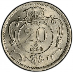 Franz Joseph I., 20 Heller 1893, Vienna