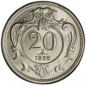 Franz Joseph I., 20 Heller 1908, Vienna