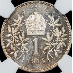 František Jozef I., 1 koruna 1914, Viedeň