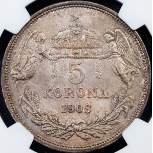 Franz Joseph I., 5 Korona 1908, KB, Kremnitz