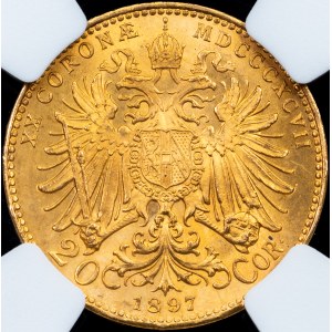 František Jozef I., 20 korún 1897, Viedeň