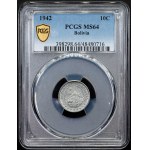 Bolivia, 10 Centavos 1942, Philadelphia