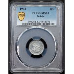 Bolivia, 10 Centavos 1942, Philadelphia