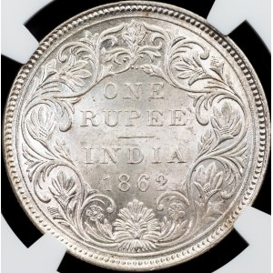 British India, 1 Rupee 1862, B, Bombay