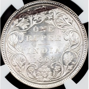 British India, 1 Rupee 1862, B, Bombay