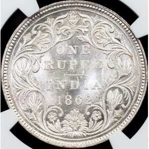 British India, 1 Rupee 1862, B, Bombay