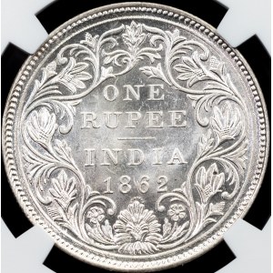 British India, 1 Rupee 1862, B, Bombay
