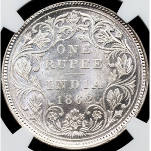 British India, 1 Rupee 1862, M, Madras