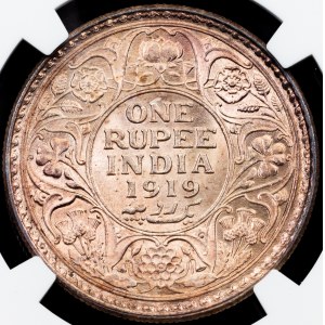 British India, 1 Rupee 1919, C, Calcutta