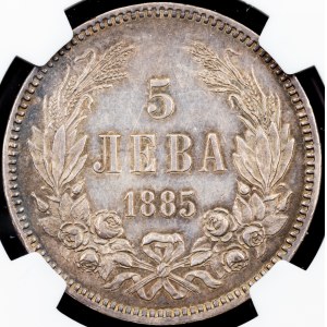 Bulgaria, 5 Leva 1885