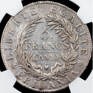 Italy, 5 Francs 10 (1801)