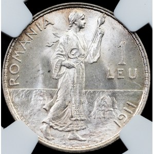 Romania, 1 Leu 1911, Hamburg