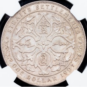 Straits Settlements, 1 Dollar 1907, Heaton