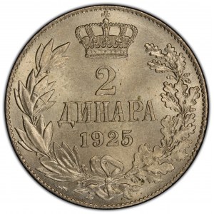 Yugoslavia, 2 Dinara 1925, Poissy