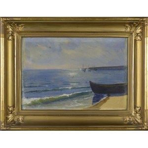 Soter JAXA-MAŁACHOWSKI (1867-1952), Beach with a boat